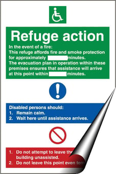 picture of Fire Refuge Action Sign - 200 X 300Hmm - Self Adhesive Vinyl - [AS-RG11-SAV]