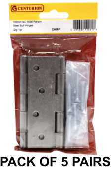 picture of Centurion SC Steel Butt Hinge - 100mm - Pack of 5 Pairs - [CI-CH06P]