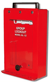 picture of Reece Steel Portable Group Lockout Box - 4 Hook - Red - [RS-GL1/2] - (LP)