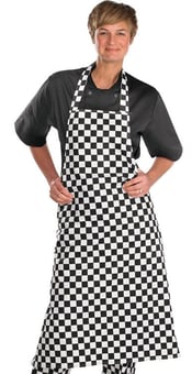 picture of Beeswift Chefs Bib Apron - Black/White - [BE-CCCBABLW]