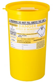 Picture of Sharpsguard Yellow Lid 5 Ltr Sharps Bin - NHS Code FSL310 - [DH-DD471YL]