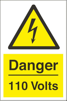 picture of Danger 110 Volts Sign - 200 x 300Hmm - Rigid Plastic - [AS-WA7A-RP]