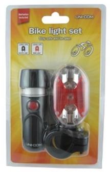 picture of LED Bike Light Set Front and Rear - Cycling Accessory - Black - [UM-64305] - (DISC-X)