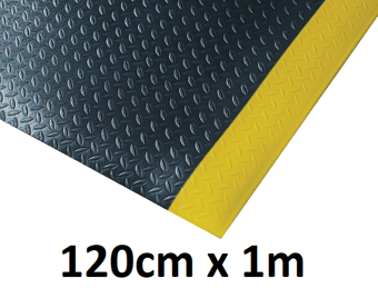 picture of Kumfi Diamond Anti-Fatigue Mat Black/Yellow - 120cm x 1m - [BLD-KD48BY]