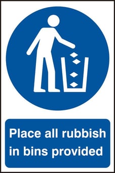 picture of Spectrum Place all rubbish in bins provided – PVC 200x300mm - SCXO-CI-0401