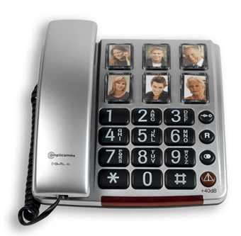 picture of Amplicomms BigTel 40 Big Button Silver Grey Corded Phone - [PDL-ATL1420722]