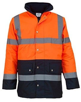 Picture of Yoko Hi-Vis Two Tone Motorway Jacket - Orange/Navy - BT-HVP302-3M-ORA