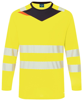 Picture of Portwest DX416 - DX4 Hi-Vis T-Shirt L/S Yellow/Black - PW-DX416YBR