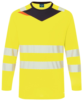 picture of Portwest DX416 - DX4 Hi-Vis T-Shirt L/S Yellow/Black - PW-DX416YBR