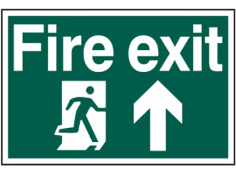 Picture of Spectrum Fire Exit Running Arrow Up Man - PVC 300 x 200 mm - SCXO-CI-1505