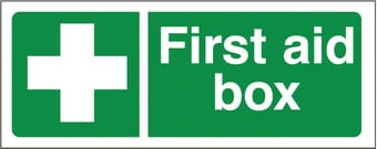 picture of First Aid Signs - First Aid Box - 200 X 100Hmm - Rigid Plastic - [AS-SA94B-RP]