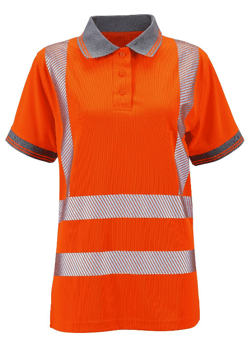 Picture of Supertouch Ladies Savannah Birds Eye Polo Hi Vis Orange - ST-SHV-L30281