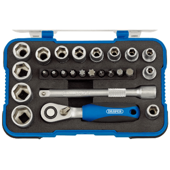 picture of Draper - 1/4" Square Drive Metric Socket - Set of 25 Pieces - [DO-16354]