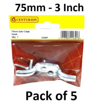 picture of Galvanised Cleat Hook - 75mm (3") - Pack of 5 - [CI-GI05P]