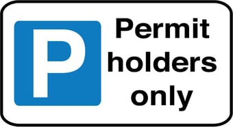 picture of Parking & Site Management - Permit Holders Only Sign - Class 1 Ref  BSEN 12899-1 2001 - 300 x 160Hmm - Reflective - 3mm Aluminium - [AS-TR61-ALU]