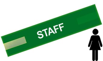 picture of Green - Ladies Pre Printed Arm band - Staff - 10cm x 45cm - Single - [IH-ARMBAND-G-STA-W-S]