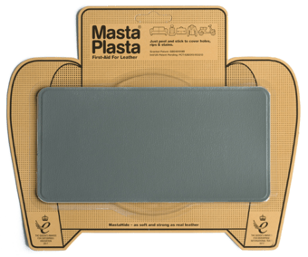 Picture of MastaPlasta Leather Repair Patch Large Plain Grey 20cm x 10cm - [MPL-GREYPLAIN200X100]