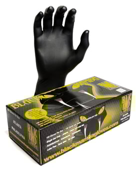 Picture of Black Mamba Nitrile Powder Free Disposable Gloves - Box of 50 Pairs - FD-BLACKMAMBA