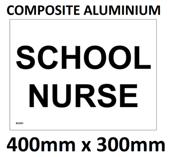 picture of SC031 School Nurse Sign Dibond/Composite Aluminium 400mm x 300mm - [PWD-SC031-C400] - (LP)