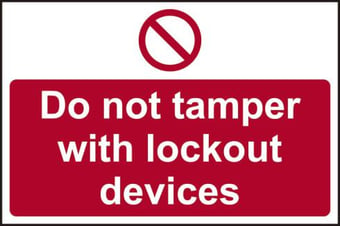 picture of Spectrum Do Not Tamper With Lockout Devices – MAG 225 x 150mm - SCXO-CI-13917