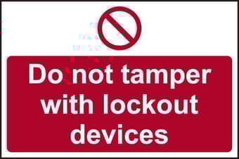 Picture of Spectrum Do Not Tamper With Lockout Devices - MAG 225 x 150mm - SCXO-CI-13917