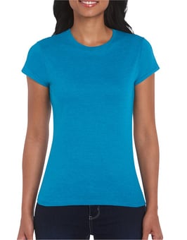 picture of Gildan 64000L Softstyle Antique Sapphire Blue Ladies T-Shirt - BT-64000L-ANTSAPPHIRE