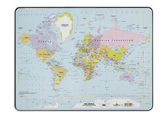 picture of Durable - Desk Mat with World Map - 530 x 400 mm - Transparent - Pack of 5 - [DL-721119]