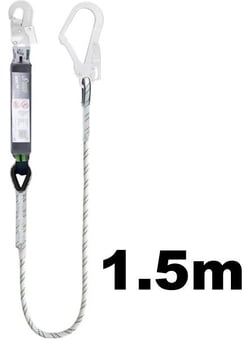 picture of Kratos Energy Absorbing Kernmantle Rope Lanyard - Scaffold Hook And Snap Hook - 1.5 Mtr - [KR-FA3050315]