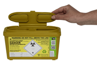 picture of SHARPSGUARD Eco Yellow 1L Sharps Bin - [DH-DD477YLR]