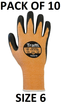 picture of TraffiGlove Metric Be Aware Breathable Gloves - Size 6 - Pack of 10 - TS-TG3210-6X10 - (AMZPK2)