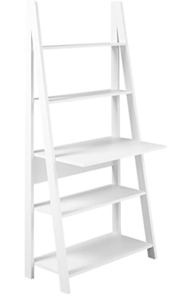 picture of LPD Furniture Tiva Ladder 3 Shelves Desk - White - [PRMH-LPD-TIVAWHIDESK]