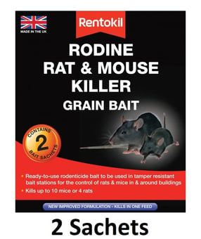 picture of Rentokil Rodine Rat & Mouse Killer Grain Bait - 2 Sachet - [RH-PSMR11]