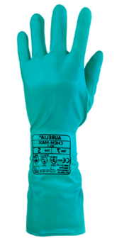 picture of Aurelia 301 Green Flock Lined Nitrile Chemical Gauntlet - Pair - SMX-Q301