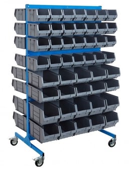 picture of Mobile BiGDUG Louvre Panel Bin Station - Double Sided - 1690mm High - XL5 XL4 XL3 Bins - [BDU-LPGKDFH3M]