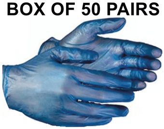 picture of Supreme TTF Disposable Blue Vinyl Powder Free Gloves - Box of 50 Pairs - HT-BVINYLPF