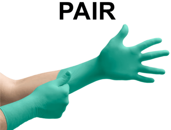 picture of Ansell DermaShield 73-711 Sterile Disposable Neoprene Green Glove - Pair - AN-73-711