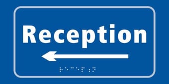 picture of Reception arrow left – Taktyle (300 x 150mm)  - SCXO-CI-TK2272WHBL