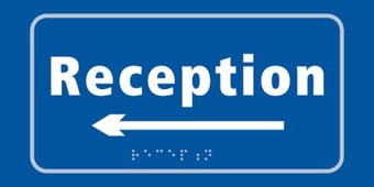 Picture of Reception arrow left - Taktyle (300 x 150mm)  - SCXO-CI-TK2272WHBL