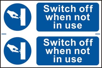 picture of Spectrum Switch off when not in use – PVC 300 x 200mm - SCXO-CI-0351