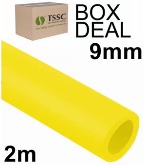 picture of Hi Vis Yellow 9mm Scaffold Protection Foam Tube 2m - Box Deal of 10 - [IH-ARM-PE-48/09-YE] - (HP)