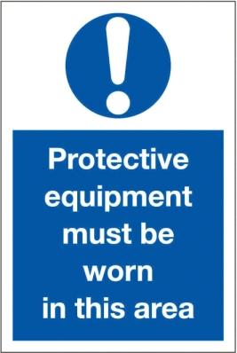 picture of Protective Equipment Area Sign - 200 x 300Hmm - Rigid Plastic - [AS-MA31-RP]