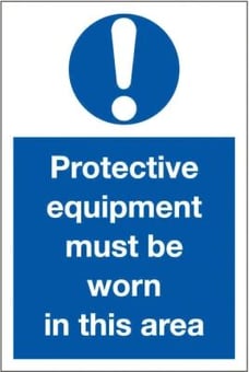 picture of Protective Equipment Area Sign - 200 x 300Hmm - Rigid Plastic - [AS-MA31-RP]