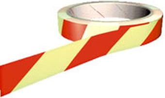 picture of Photoluminescent Floor Marking Tape - Red/Photoluminescent - Choice of Sizes - AS-PHT17