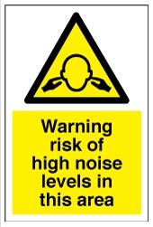 picture of Warning High Noise Levels Sign - 200 x 300Hmm - Rigid Plastic - [AS-MA103-RP]