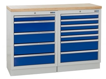 picture of BiGDUG 1361mm Wide Workbench - 5 Drawer Cabinet - 7 Drawer Cabinet - Multiplex Worktop - [BDU-TGC45GBM] - (LP)