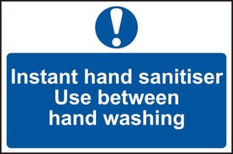 picture of Spectrum Instant Hand Sanitiser Use Between Hand Washing Hygiene Sign – PVC 300 x 200mm - SCXO-CI-0413