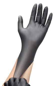 Picture of Supreme TTF Disposable Black Nitrile / Vinyl Blended Powder Free Hybrid Gloves - Box of 100 - HT-KALO5.0
