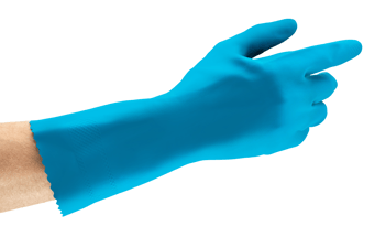 picture of Ansell AlphaTec 87-315 Natural Latex Rubber Blue Gloves - AN-87-315