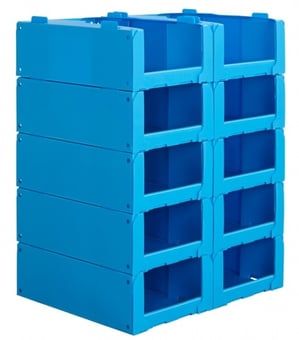 picture of Correx Euro Stacking Pick Bin - 200h x 400w x 600d mm - Pack of 10 - Blue - [BDU-SPB642]