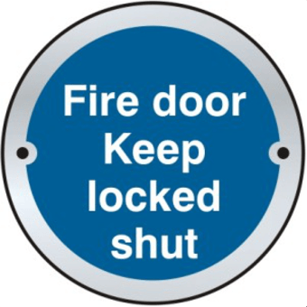 picture of Spectrum Fire Door Keep Locked Shut Door Disc - PSS 75mm dia. - SCXO-CI-2441-5